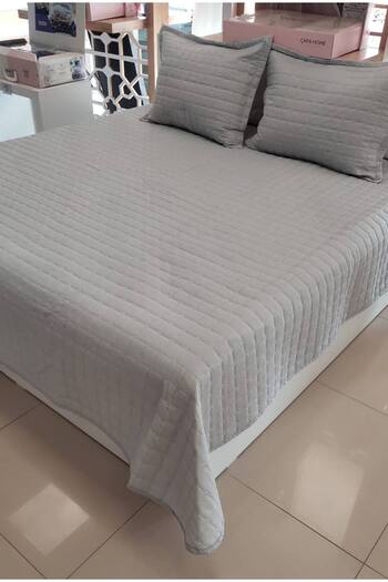 Sudemhome Gray Double Embroidered Oversized Bed Set