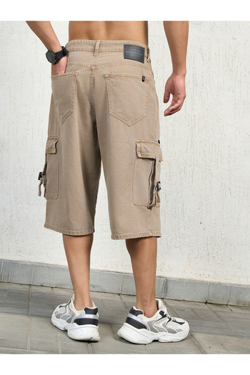 Hubberholme By Styli Mid Rise Cargo Denim Shorts