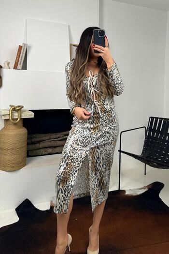 Sohotique By P Fusta creion cu paiete leopard de culoarea pietrei