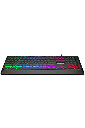 Everest Kb-R59 Siyah Usb Rainbow Backlight Kablolu Klavye