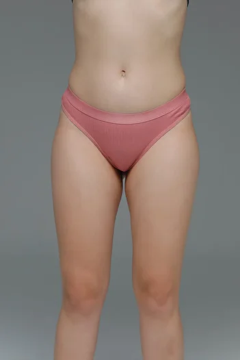 MİSTİRİK Paulo Model Ribbed Thong Snur Flexibil Snur Bumbac Culoare Roz Pastel