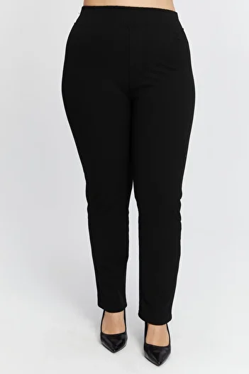 RMG Large Size Winter Cotton Trousers with Elastic Waist Black