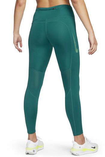 Nike Dri Fit Fast Mid Rise 7/8 Tight Hbr Women's Gathering 3 Pocket Running Training Tights Green