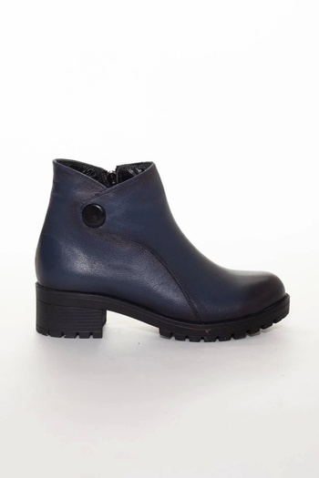 MFT AYAKKABI Γυναικείες μπότες από γνήσιο δέρμα Navy Blue