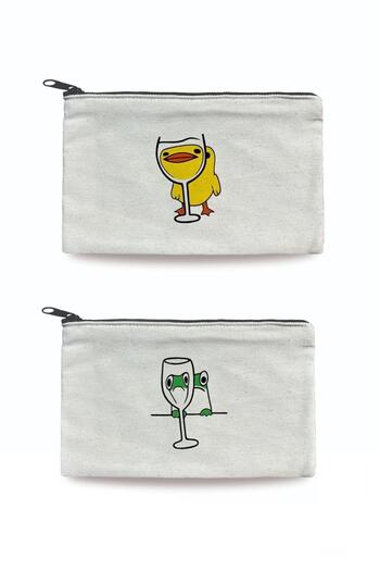 Çınar Bez Çanta 2-Piece Frog and Chick Printed Wallet