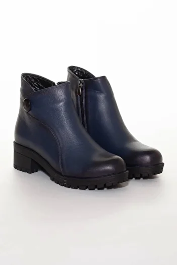 MFT AYAKKABI Γυναικείες μπότες από γνήσιο δέρμα Navy Blue