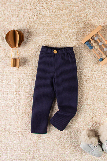 TRENDYOLKIDS Navy Blue Unisex Baby Ribbed Knitted Leggings Tkdaw25Ta00007
