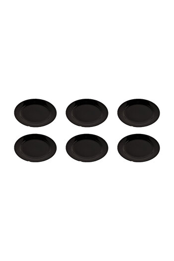 Dania 6-Piece Porcelain Plate Set Black 27cm