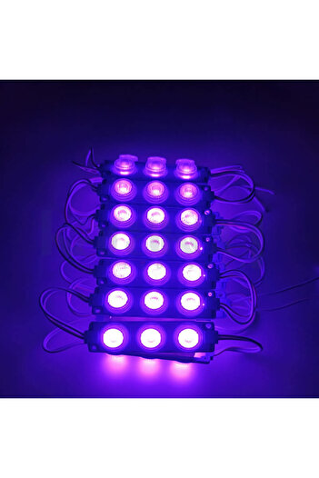 ELEKTRONİKALED 12VOLT 3WATT 3030SMD 3LÜ MERCEKLİ MODÜL LED MOR (10 ADET)