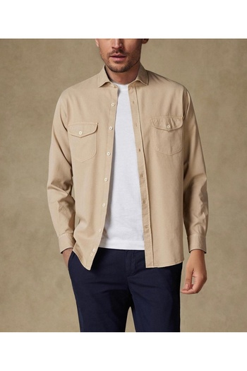Piola Club Men's Shirt - Beige Is a Regular Style Containing Cef Capsam
