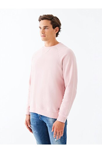 Ltb Soluk Efektli Bisiklet Yaka Lila Sweatshırt