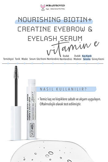 Skin401 Biotin & Keratin Dolgunlaştırıcı Besleyici Uzatıcı Kaş & Kirpik Serumu 6.5ml