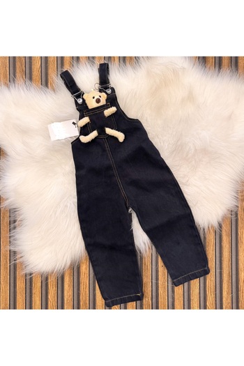 TARZ STİL Unisex Teddy Bear Cotton Thick Denim Slopet Jumpsuit