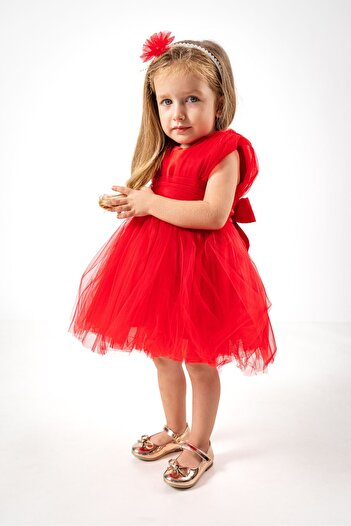Porland Red April 23 Evening Dress Party Crown Accessory Fluffy Special Occasion Dress