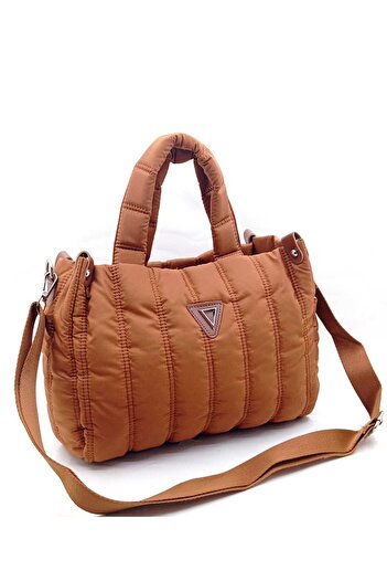 MAC&MOS Women's Tan Quilted Shoulder Bag