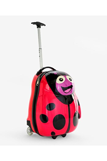 Fab N Funky Beetle Trolley Bag, Durable, Lightweight, Spacious, 5 Years+, L 35 x B 25 x H 43cm - Red