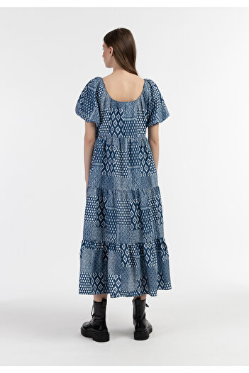 Dreimaster Kurzarm Maxikleid
