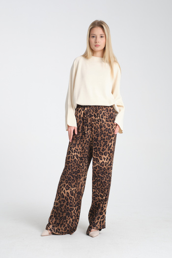 ensade Leopard Satin Trousers