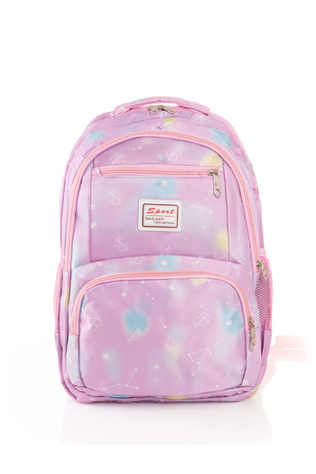 Ecrou 3 Pieces Colorful Pattern Lilac Dinner Bag, Pencil Case, Backpack