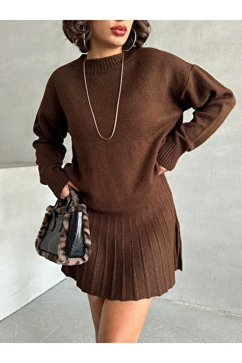 prova Misstr0308 Model Brown Knitwear Set