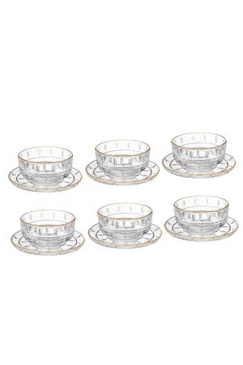 Elegant A yogurt set for sweets and nuts made of glass, 12 pieces, 6 yogurts + 6 plates