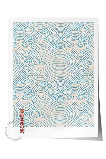 Postifull Frameless Poster, Hd Quality Wall Poster,Comfort Series, Blue Waves Poster, No:108709