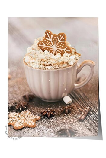 Postifull Frameless Christmas Poster, Christmas Decor, Comfort Series, Creamy Hot Cocoa Poster, No: 108631