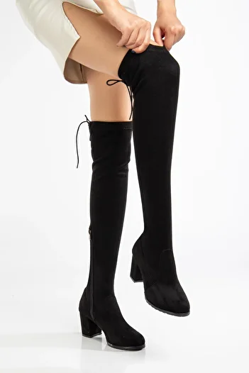 SUİNS SHOES Suins Belmon Model Over The Knee Boots Stretch Suede Γυναικείες Μπότες