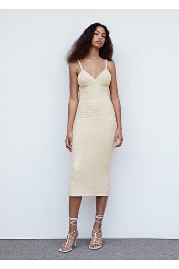 MANGO Woman Sequin Detailed Knitwear Dress