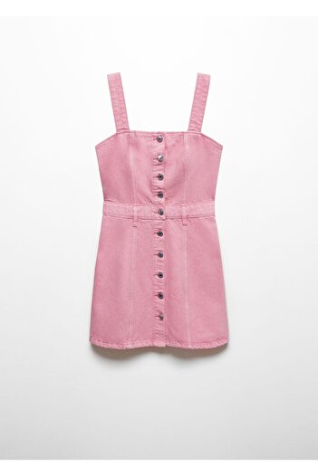 MANGO Woman Düğmeli denim elbise