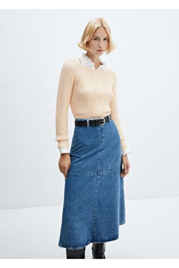 MANGO Woman Openwork knitted boat collar sweater