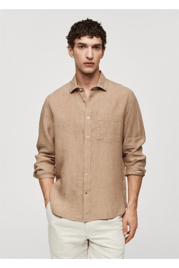 MANGO Man Classic Cut 100% Linen Shirt