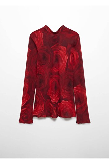 MANGO Woman Bağ Detaylı Desenli Bluz