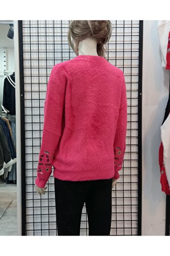 Butik Şans Wienella Nakış Detaylı Bisiklet Yaka Sakallı Kazak