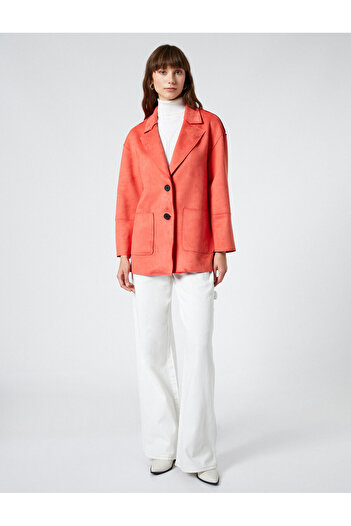 Koton Blazer Jacket Suite Look Buttoned Pocket Detailed
