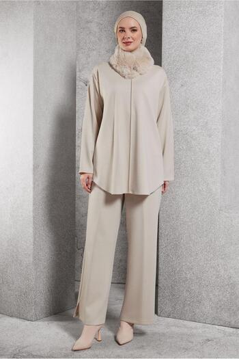 Alvina 45086 Model Fur Detailed Trousers Set