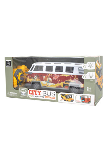 Fab N Funky Four Way RC Retro City Bus Toy with Lights & Sounds, 3+, L22xB9xH10.5 cm