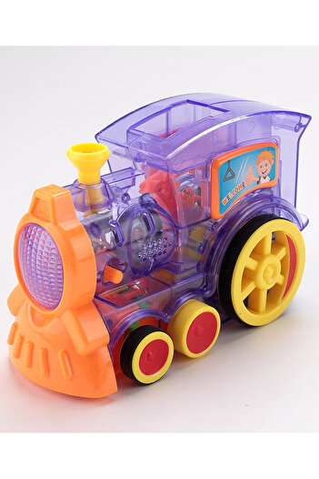 Fab N Funky 63pcs Toy Train Domino Game Set for Kids 3+, Educational Colorful Stacking Dominoes