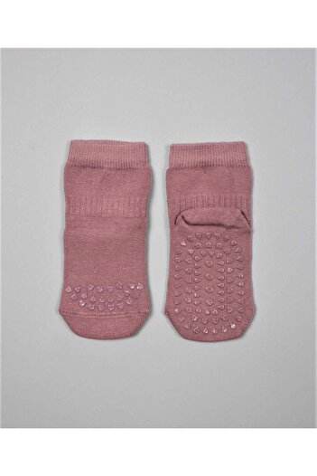 Cigit Crawling and Anti-Slip Socks 6-24 Months Dried Rose