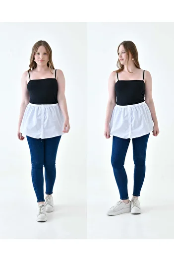 mirach Set cămașă și fustă Plus Size 2 - Poplin Bumbac, Nasturi