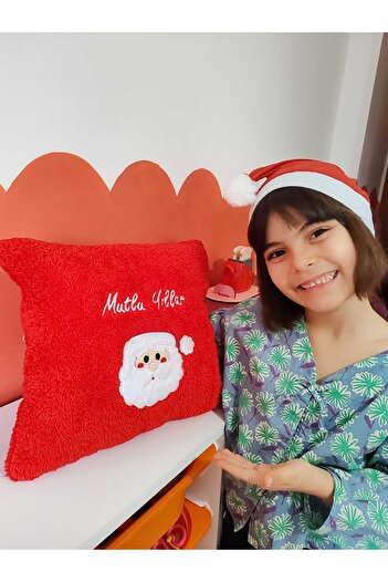 tosbai Decorative Red 40X40 Santa Claus Christmas Pillow Christmas Gift Pillow
