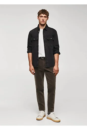 MANGO Man Slim Fit Micro Corduroy Παντελόνι
