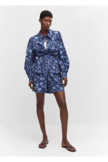MANGO Woman Floral patterned shorts