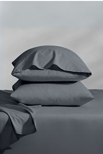 Salvia Dione Set of 2 Dark Gray Cotton Pillowcases - 50X70