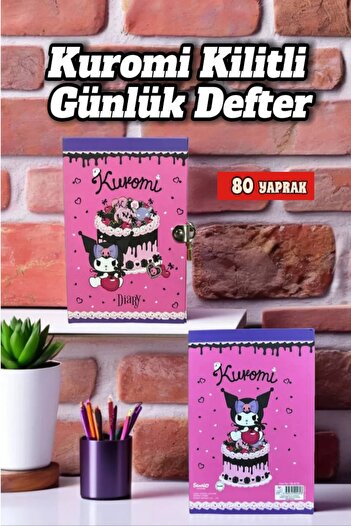 TOYFEST 80 Sheets Pink Kuromi Lock Notebook - 14X20