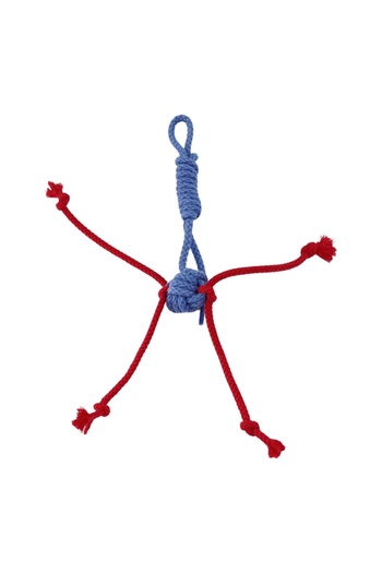Pet Comfort Cat Toy with String, 100% Cotton, Grey-Red 25cm