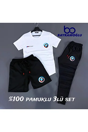 SimStone Bmw 50Th. 3-Piece Tracksuit Set with Year Logo Shorts Tracksuit T-Shirt