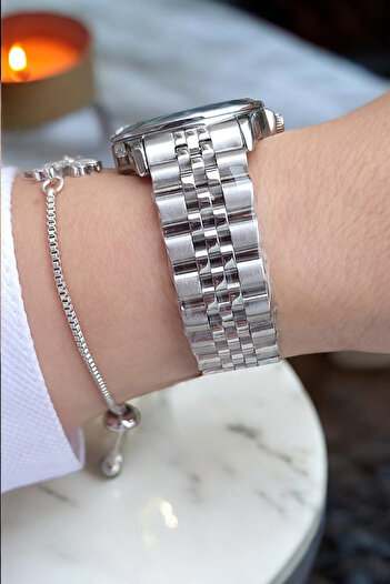 Daniel Klein 29 mm Metallic Stylish Women's Wrist Watch with Cutout Glass, Rhinestone Bracelet Gift