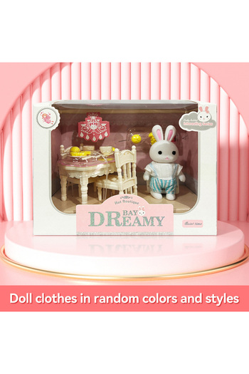 Choice4 Small table Little Rabbit Dress Girl Cute Simulation Scene Toy Playing House Children's Birthday Gif