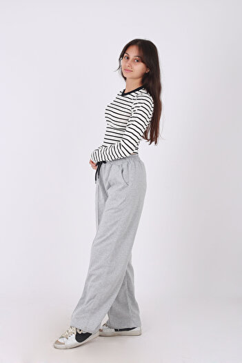 han elegant Oversize Sweatpants and Cropled Girls' Set